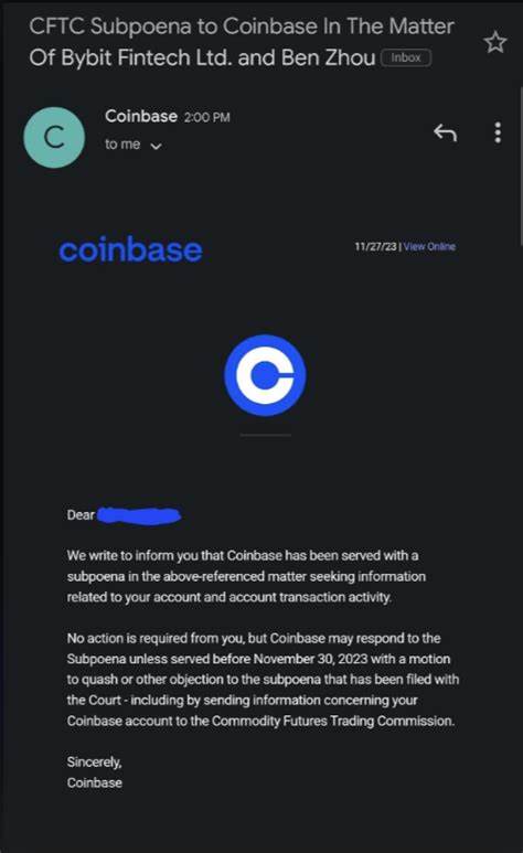 Coinbase Subpoenaed by CFTC, Sends Emails to Customers as Concerns Mount - BeInCrypto