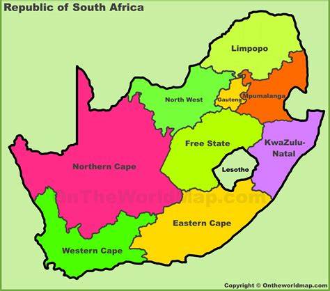 South Africa Map - Guide of the World