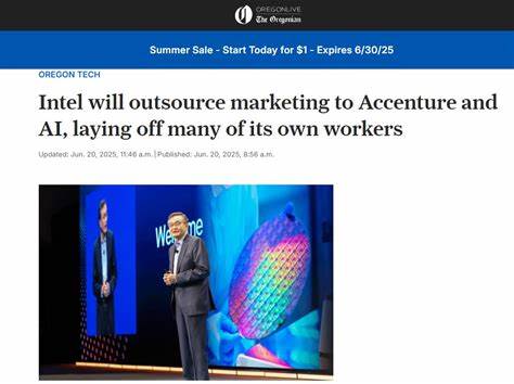 Intel will outsource marketing to Accenture, laying off many of its own workers