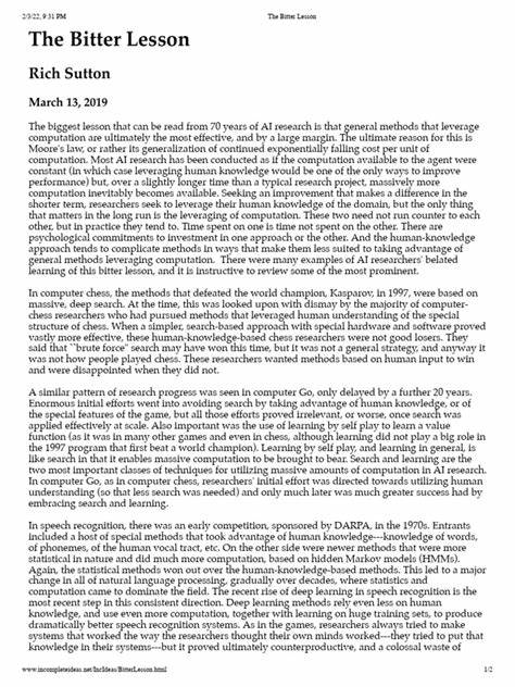 Learning the Bitter Lesson