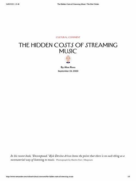 The Hidden Costs of Streaming Music (2020)
