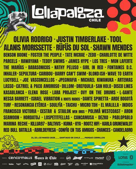 Lollapalooza 2025: Justin Timberlake, Gracie Abrams, Benson Boone dabei