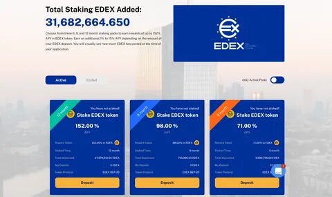 EDEX: European bridge between Crypto and the Euro launched – Staking up to 152% APY - Inside Bitcoins