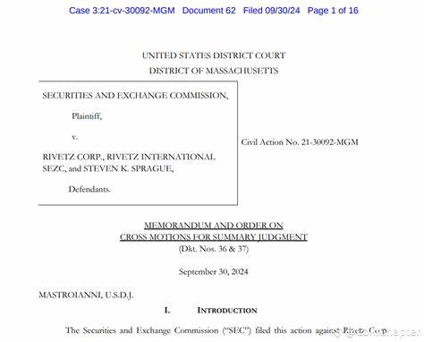 SEC Secures Judgment Against Rivetz For Illegally Raising $18M - CoinChapter