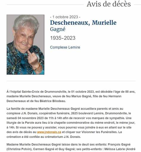 VACHON Murielle - Avis de décès