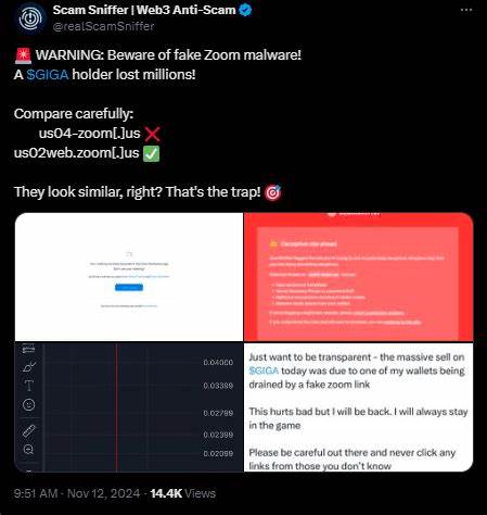Phishing scam via fake Zoom link costs GIGA investor $6M - TradingView