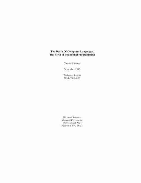 Death of Computer Languages, the Birth of Intentional Programming (1995) [pdf]