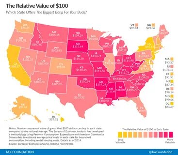 Mapped: How far $100 goes in each US state