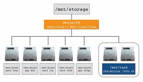 MergerFS: Combine numerous filesystems into a single mount point