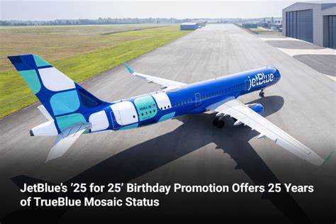 JetBlue Offers 25 Years of TrueBlue Mosaic Status with Birthday Promotion
