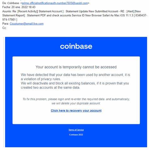 Phishing Attacks - Coinbase