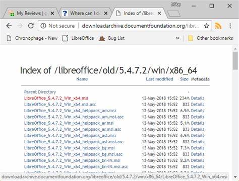 Where can I download old versions of LibreOffice?