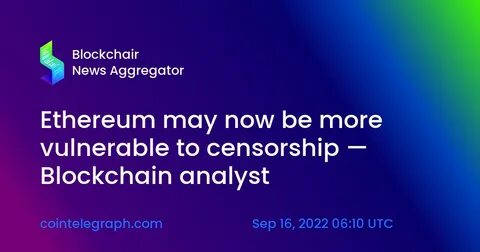 Ethereum Becomes Ultra Sound Money But Remains Vulnerable to Censorship - BeInCrypto