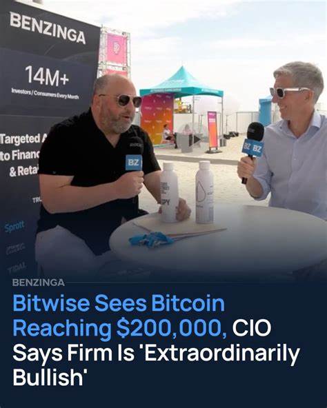 Bitcoin Could Hit $200K This Year, Says Bitwise CIO: 'There ... - Benzinga