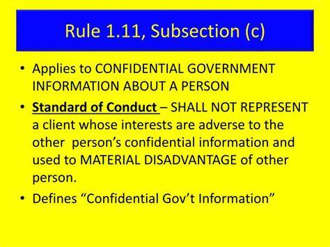 Rule 1.11: Special Conflicts of Interest for Former & Current Government Officers & Employees