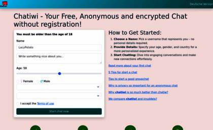 ChatIwI - Your anonymous and encrypted chat without registration