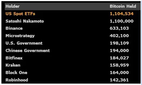 US Spot Bitcoin ETFs Flip Nakamoto To Become Largest BTC Holder, Here’s How Much They’ve Bought - NewsBTC