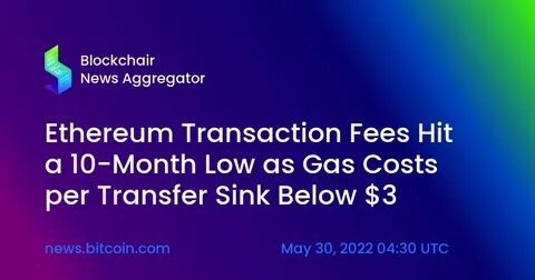 Ethereum transaction fees hit five-month low - TU News
