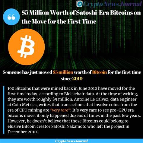 Satoshi era Bitcoin moves for the first time in 15 years - crypto.news