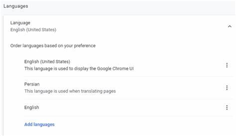 ترجمه صفحه‌ها و تغییر زبان‌های Chrome