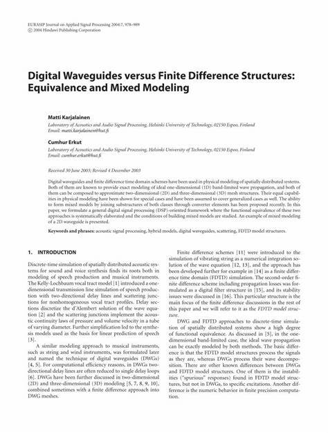 2-D Digital Waveguide and Finite Difference Modeling of a Sitar (2015) [pdf]