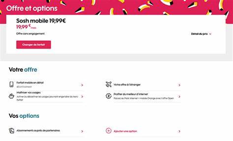 Espace Client Sosh - Offres et options