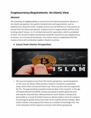 Is Cryptocurrency Permissible in Islam? An Analysis from an Islamic Finance Perspective
