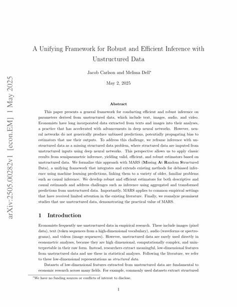 A Unifying Framework for Robust and Efficient Inference with Unstructured Data