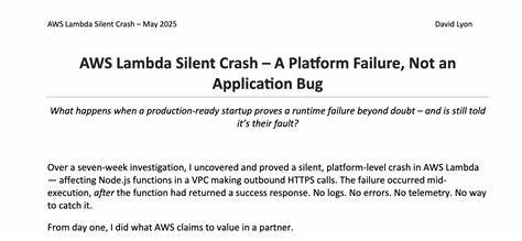 AWS Lambda silent crash – a platform failure, not an application bug