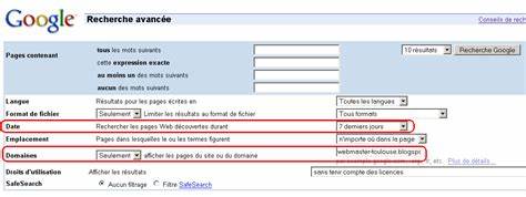 Effectuer une recherche avancée sur Google