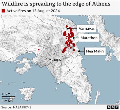 Parts of Athens evacuated after more than 50 wildfires in 24 hours