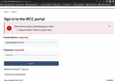 Sign in to the IRCC portal