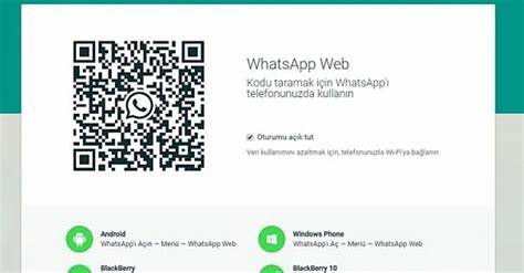 WhatsApp Web Giriş Ekranı - Bilgisayardan web.whatsapp.com'a QR Kod ile 