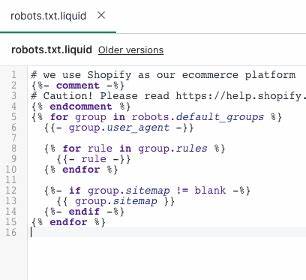 Updated default robots.txt on Shopify storefronts