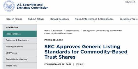 SEC Approves New Listing Standards for Commodity-Based ETFs