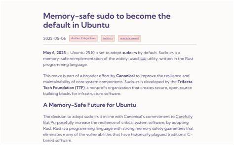 Sudo-Rs Headed to Ubuntu