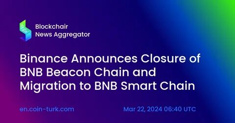 Binance Announces Closure of BNB Beacon Chain and Transition Plan: Guest Post by COINTURK NEWS - CoinMarketCap