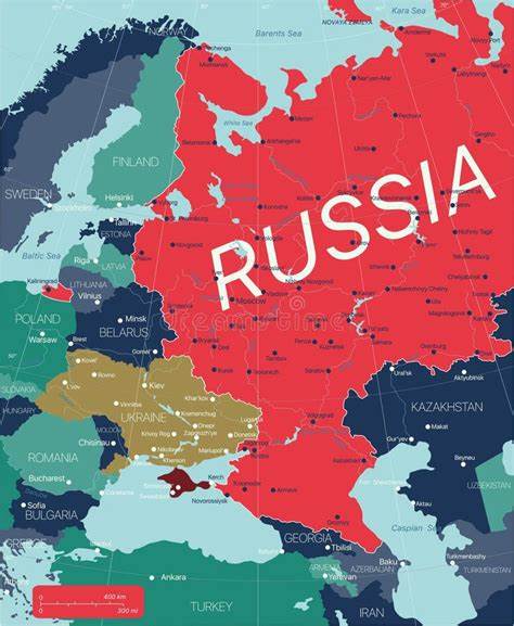 Rusland kaart - Kaarten Rusland (Oost-Europa - Europa)