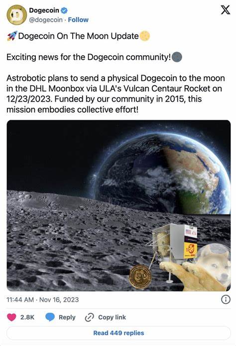 A Physical Dogecoin Could Reach the Moon in December - CoinDesk