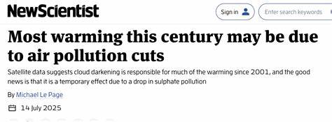 Most warming this century may be due to air pollution cuts