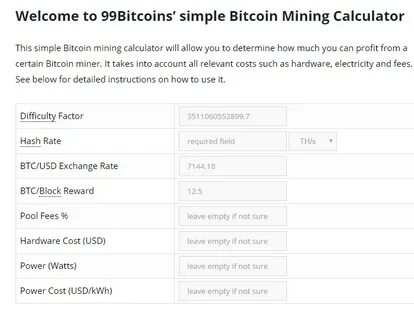 Bitcoin Mining Profitability Calculator 2025 - 99Bitcoins