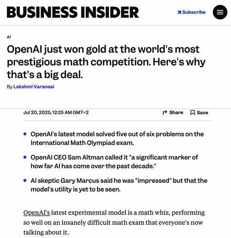 DeepMind and OpenAI models solve maths problems at level of top students