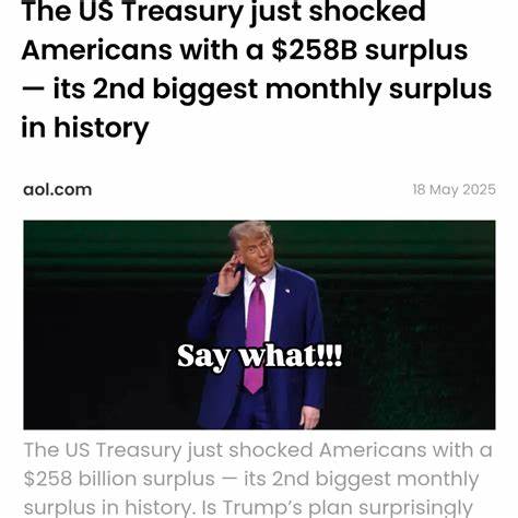 The US Treasury shocked Americans with a $258B surplus — its 2nd biggest monthly surplus in history