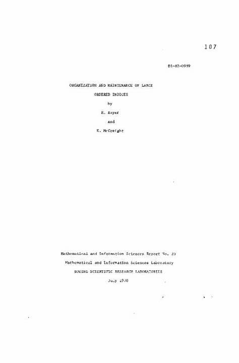 Organization and Maintenance of Large Ordered Indices (1970)