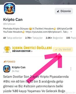 Kripto Can(@kriptocan)'s insights - Binance