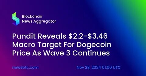 Pundit Reveals $2.2-$3.46 Macro Target For Dogecoin Price As Wave 3 Continues - NewsBTC