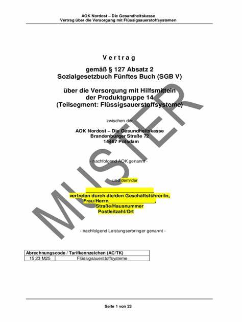 Hilfsmittelversorgungsvertrag nach § 127 Abs. 2 SGB V - AOK