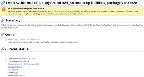 Fedora proposes dropping 32-bit support