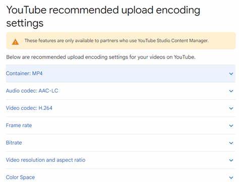 YouTube recommended upload encoding settings - YouTube Help - Google Help