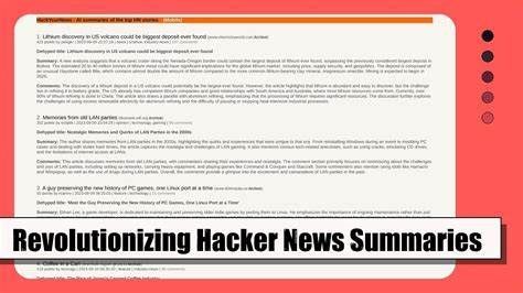 HackYourNews: AI summaries of Hacker News posts and comments